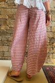 Nonni Gingham Relaxed Barrel Pant Indian Pink